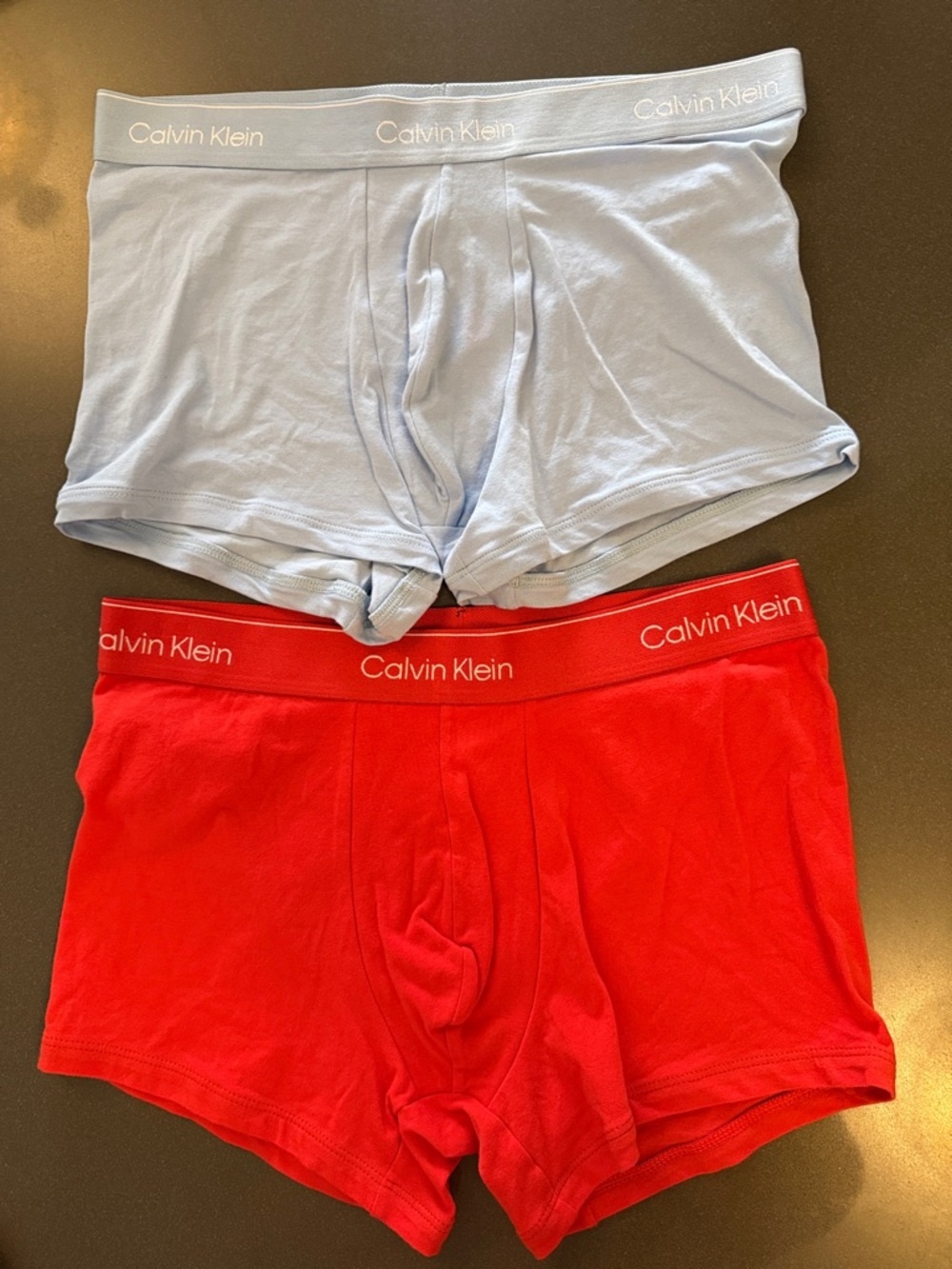 New Calvin Klein Men’s Boxer Briefs / Trunks Light Blue & Red. Cotton